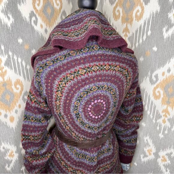 Ralph Lauren Hand Knit Fair Isle Wool Cashmere Blend Circle Cardigan Sweater - Picture 6 of 16